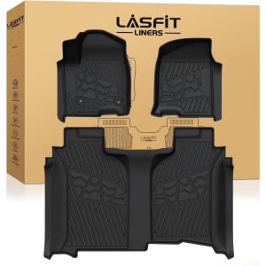 imageLASFIT Floor Mats 20192026 for Chevy SilveradoGMC Sierra 1500 20202026 2500HD 3500HD Only Double CabBench Seat Only Fit with Rear UnderSeat Storage But Not Fit 2nd Row Plastic StorageFor SilveradoSierra 1500 2500HD 3500HD 20192026