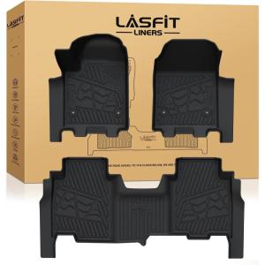 imageLASFIT Floor Mats 20192026 for Chevy SilveradoGMC Sierra 1500 20202026 2500HD 3500HD Only Double CabBench Seat Only Fit with Rear UnderSeat Storage But Not Fit 2nd Row Plastic StorageFit for Chevy Silverado EV RST 20242026