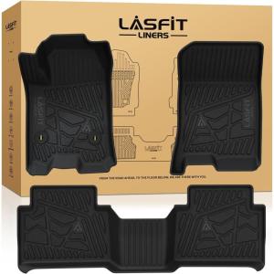 imageLASFIT Floor Mats 20192026 for Chevy SilveradoGMC Sierra 1500 20202026 2500HD 3500HD Only Double CabBench Seat Only Fit with Rear UnderSeat Storage But Not Fit 2nd Row Plastic StorageFit for ColoradoCanyon 20232026
