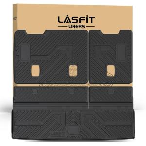 imageLASFIT Floor Mats 20192026 for Chevy SilveradoGMC Sierra 1500 20202026 2500HD 3500HD Only Double CabBench Seat Only Fit with Rear UnderSeat Storage But Not Fit 2nd Row Plastic StorageFit for TahoeYukonEscalade 20152020