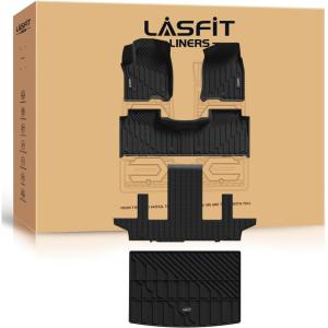 imageLASFIT Floor Mats 20192026 for Chevy SilveradoGMC Sierra 1500 20202026 2500HD 3500HD Only Double CabBench Seat Only Fit with Rear UnderSeat Storage But Not Fit 2nd Row Plastic StorageYukon XLSuburbanEacalade ESV 7 Seats 20212026