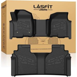 imageLASFIT Floor Mats amp Cargo Liner with Backrest Mat for GMC Acadia 20172023 Only Fit 7 Seats All Weather TPE Custom Fit Floor Mats for Cars 3 Rows Floor Liners Car Mats Full Set Black20192026  Bench SeatCrew CabWith Rear UnderSeat Storage 