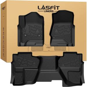 imageLASFIT Floor Mats amp Cargo Liner with Backrest Mat for GMC Acadia 20172023 Only Fit 7 Seats All Weather TPE Custom Fit Floor Mats for Cars 3 Rows Floor Liners Car Mats Full Set Black20142018  SilveradoSierra 1500 2500HD 3500HD  Double CabBucket Seat