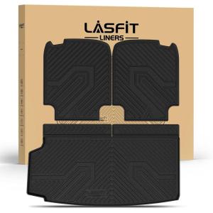 imageLASFIT Floor Mats amp Cargo Liner with Backrest Mat for GMC Acadia 20172023 Only Fit 7 Seats All Weather TPE Custom Fit Floor Mats for Cars 3 Rows Floor Liners Car Mats Full Set Black20162026  For Volvo XC90  BackrestCargo Mats