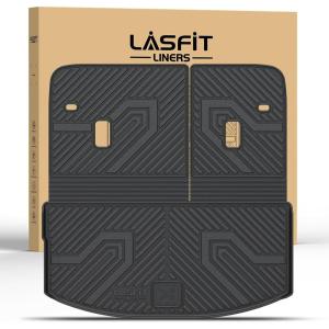 imageLASFIT Floor Mats amp Cargo Liner with Backrest Mat for GMC Acadia 20172023 Only Fit 7 Seats All Weather TPE Custom Fit Floor Mats for Cars 3 Rows Floor Liners Car Mats Full Set Black20242026  For Mazda CX90CX90 PHEV  Cargo  Backrest Mat