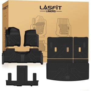 imageLASFIT Floor Mats amp Cargo Liner with Backrest Mat for GMC Acadia 20172023 Only Fit 7 Seats All Weather TPE Custom Fit Floor Mats for Cars 3 Rows Floor Liners Car Mats Full Set Black20212026  TahoeYukonEscalade  7 Seats 1st  2nd  3rd Row  Cargo with Seatback