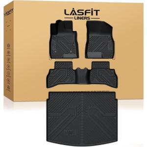 imageLASFIT Floor Mats amp Cargo Liner with Backrest Mat for GMC Acadia 20172023 Only Fit 7 Seats All Weather TPE Custom Fit Floor Mats for Cars 3 Rows Floor Liners Car Mats Full Set Black20202026  For Buick Encore GX  1st  2nd Row  Cargo