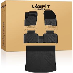 imageLASFIT Floor Mats for 2025 2026 Ford Expedition 7 Seats Standard Not Fit 8 Seats and Not Fit MaxAll Weather Protection TPE Easy Clean Floor Liners3Row4PCS Black10 Edge 1524  Combo Set