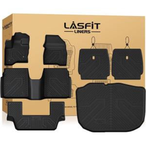 imageLASFIT Floor Mats for 2025 2026 Ford Expedition 7 Seats Standard Not Fit 8 Seats and Not Fit MaxAll Weather Protection TPE Easy Clean Floor Liners3Row4PCS Black12 Flex 200919 7 MKT 201019  Combo Set