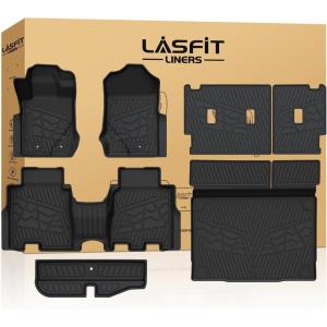imageLASFIT Floor Mats for 2025 2026 Ford Expedition 7 Seats Standard Not Fit 8 Seats and Not Fit MaxAll Weather Protection TPE Easy Clean Floor Liners3Row4PCS Black4 Bronco 4door 2125  Combo Set Carpet Floor
