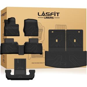 imageLASFIT Floor Mats for 2025 2026 Ford Expedition 7 Seats Standard Not Fit 8 Seats and Not Fit MaxAll Weather Protection TPE Easy Clean Floor Liners3Row4PCS Black3 Explorer 6Seat 2226  Combo Set