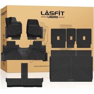 imageLASFIT Floor Mats for 2025 2026 Ford Expedition 7 Seats Standard Not Fit 8 Seats and Not Fit MaxAll Weather Protection TPE Easy Clean Floor Liners3Row4PCS Black7 Expedition Max 8Seat 2526  CargoSeatback