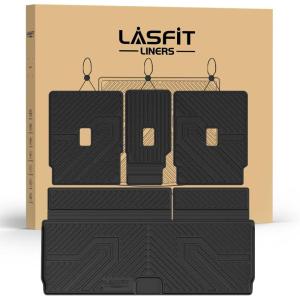 imageLASFIT Floor Mats for 2025 2026 Ford Expedition 7 Seats Standard Not Fit 8 Seats and Not Fit MaxAll Weather Protection TPE Easy Clean Floor Liners3Row4PCS Black7 Expedition 7 Seats Standrad 2526  CargoSeatback