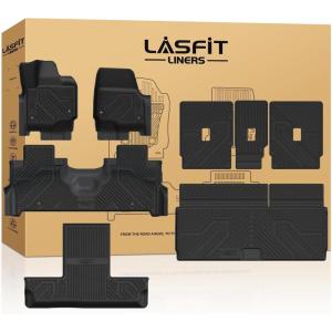 imageLASFIT Floor Mats for 2025 2026 Ford Expedition 7 Seats Standard Not Fit 8 Seats and Not Fit MaxAll Weather Protection TPE Easy Clean Floor Liners3Row4PCS Black7 Expedition Standard 7Seat 2526  Combo Set