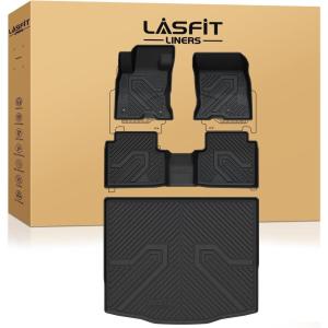 imageLASFIT Floor Mats for 2025 2026 Ford Expedition 7 Seats Standard Not Fit 8 Seats and Not Fit MaxAll Weather Protection TPE Easy Clean Floor Liners3Row4PCS Black5 Escape Hybrid 2026  Combo Set