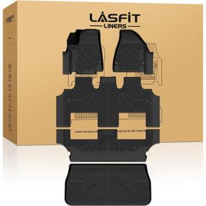 imageLASFIT Floor Mats for Toyota Grand Highlander 2026 2025 2024 Fits Without or with subwoofer Include Hybrid All Weather TPE Custom Fit Rear Trunk Mat for Grand Highlander Accessories20172026For Pacifica HybridFloorCargo Mats