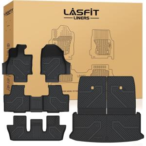 imageLASFIT Floor Mats for Toyota Grand Highlander 2026 2025 2024 Fits Without or with subwoofer Include Hybrid All Weather TPE Custom Fit Rear Trunk Mat for Grand Highlander Accessories20242026For Lexus TXFloorTrunk Mats