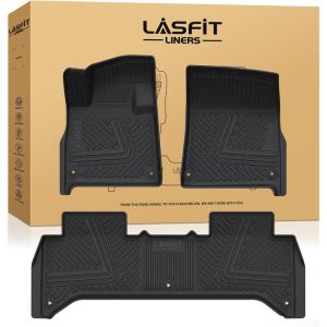 imageLASFIT Floor Mats for Toyota Grand Highlander 2026 2025 2024 Fits Without or with subwoofer Include Hybrid All Weather TPE Custom Fit Rear Trunk Mat for Grand Highlander Accessories20252026For Rivian R1TFloor Mats