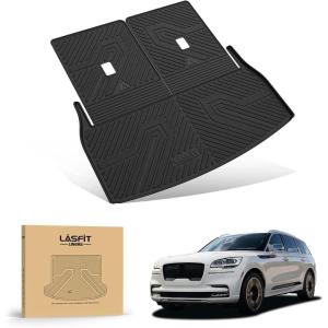 imageLASFIT Floor Mats for Toyota Grand Highlander 2026 2025 2024 Fits Without or with subwoofer Include Hybrid All Weather TPE Custom Fit Rear Trunk Mat for Grand Highlander Accessories20202026For Lincoln AviatorTrunkBackrest Mats