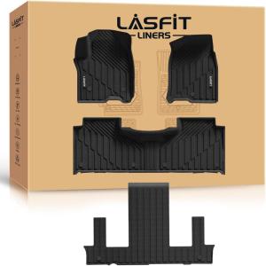 imageLASFIT Floor Mats for Toyota Grand Highlander 2026 2025 2024 Fits Without or with subwoofer Include Hybrid All Weather TPE Custom Fit Rear Trunk Mat for Grand Highlander Accessories20212026 For TahoeEscaladeYukon Floor Mats