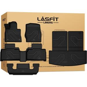 imageLASFIT Floor MatsampCargo Backrest Mat for Ford Edge 20152024Costom Fit All Weather Protection TPE Easy Clean Floor Liners Keep Your Car Trunk Clean and Tidy1pcs3 Explorer 6Seat 2021  Combo Set