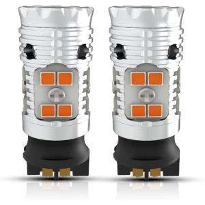 imageLASFIT PWY24W LED Bulbs Turn Signal Light PW24W Built in Resistor Canbus Error Free Extremely Bright Blinker AmberYellow Replacement Upgraded Pack of 2Amber
