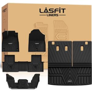 imageLASFIT Rear Seat Back Protector for Honda HRV 20232026All Weather TPE Pet Friendly Custom Fit HRV Second Row Back Seat Cover Backseat Mat Liner5For Honda Pilot  20232025  Combo Set