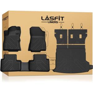 imageLASFIT Full Set Floor Mats for Subaru Outback 2026 All Weather TPE Custom Fit Floor Liners 1st amp 2nd Row amp Seat Back Mat amp Cargo Mat for Outback 2026Black4For Subaru Forester  20252026  Hybrid