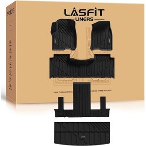 image:imageLASFIT Floor Mats amp Cargo Liner with Backrest Mat for Chevy Traverse 20242026 Only 8 Seats amp GMC Acadia 20242026 Only 8 Seats All Weather TPE Custom Fit Car Floor Liners Full Seat BlackFit for TahoeEscaladeYukon 20212026