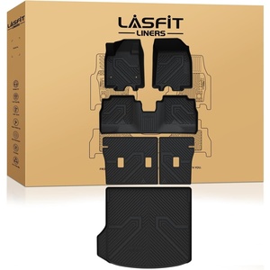 image:imageLASFIT Floor Mats amp Cargo Liner with Backrest Mat for Chevy Traverse 20242026 Only 8 Seats amp GMC Acadia 20242026 Only 8 Seats All Weather TPE Custom Fit Car Floor Liners Full Seat BlackFloor Mats  Cargo Liner for Equinox EV 20242026