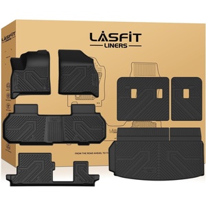 image:imageLASFIT Floor Mats amp Cargo Liner with Backrest Mat for Chevy Traverse 20242026 Only 8 Seats amp GMC Acadia 20242026 Only 8 Seats All Weather TPE Custom Fit Car Floor Liners Full Seat BlackFloor Mats for TraverseAcadia 8 Seats 20242026