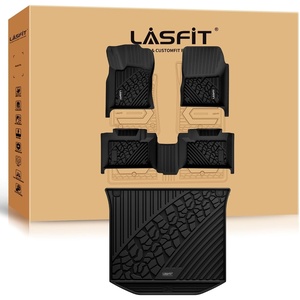 image:imageLASFIT Floor Mats for Jeep Wrangler Unlimited 4XE 20212025 4 Door Without Subwoofer Plugin Hybrid EVGas PHEV All Weather Car Mats Floor Liners Cargo Liner Seatback Cargo Mat BlackGrand Cherokee 1621