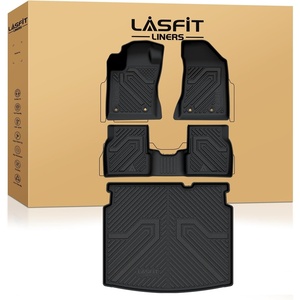 image:imageLASFIT Floor Mats for Jeep Wrangler Unlimited 4XE 20212025 4 Door Without Subwoofer Plugin Hybrid EVGas PHEV All Weather Car Mats Floor Liners Cargo Liner Seatback Cargo Mat BlackCompass 1726