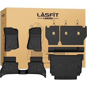 image:imageLASFIT Floor Mats for Jeep Wrangler Unlimited 4XE 20212025 4 Door Without Subwoofer Plugin Hybrid EVGas PHEV All Weather Car Mats Floor Liners Cargo Liner Seatback Cargo Mat BlackWrangler 4XE Set 2125