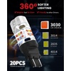 image:imageLASFIT 7440 7443 Brake Light LED bulb Built in Resistor for Red Tail Light Upgraded Bright 7444na 7441 7444 7440NA W21W WY21W LED Canbus Ready Stop Lights Pack of 2AmberWhite