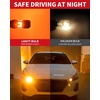 image:imageLASFIT 7440 7443 Brake Light LED bulb Built in Resistor for Red Tail Light Upgraded Bright 7444na 7441 7444 7440NA W21W WY21W LED Canbus Ready Stop Lights Pack of 2Amber