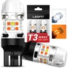 image:imageLASFIT 7440 7443 Brake Light LED bulb Built in Resistor for Red Tail Light Upgraded Bright 7444na 7441 7444 7440NA W21W WY21W LED Canbus Ready Stop Lights Pack of 2AmberWhite