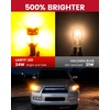 image:imageLASFIT CANBUS 3157 LED Bulb Red3057 4157 LED With Builtin Resistor for Brake Light Bulbs with Fan3156 Anti Hyper Flash Error Free for 20072013 Silverado 1500Tail Lights Stop Lights Pack of 2Amber