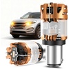image:imageLASFIT CANBUS 3157 LED Bulb Red3057 4157 LED With Builtin Resistor for Brake Light Bulbs with Fan3156 Anti Hyper Flash Error Free for 20072013 Silverado 1500Tail Lights Stop Lights Pack of 2Amber