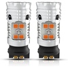 image:imageLASFIT CANBUS 3157 LED Bulb Red3057 4157 LED With Builtin Resistor for Brake Light Bulbs with Fan3156 Anti Hyper Flash Error Free for 20072013 Silverado 1500Tail Lights Stop Lights Pack of 2Amber