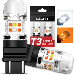 image:imageLASFIT CANBUS 3157 LED Bulb Red3057 4157 LED With Builtin Resistor for Brake Light Bulbs with Fan3156 Anti Hyper Flash Error Free for 20072013 Silverado 1500Tail Lights Stop Lights Pack of 2SwitchbackAmberWhite 