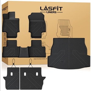 image:imageLASFIT Floor Mats amp Trunk Mat amp Backrest Mat for Toyota RAV4 2026 Hybrid Not Fit Plugin Hybrid Fit for Cargo with Subwoofer RAV 4 All Weather TPE Custom Fit Automotive Car Liner Accessories Black320192025RAV4 GasFull Set Mats