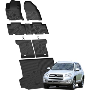 image:imageLASFIT Floor Mats amp Trunk Mat amp Backrest Mat for Toyota RAV4 2026 Hybrid Not Fit Plugin Hybrid Fit for Cargo with Subwoofer RAV 4 All Weather TPE Custom Fit Automotive Car Liner Accessories Black320062012RAV4 5 SeatFull Set Mats