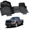 image:imageLASFIT Floor Mats for Ford F250 F350 F450 20172026 Regular Cab Front Bench Seat Not Fit Row Bucket Seating Vinly Floor Super Duty All Weather Protector TPE Car Floor Liner only 1st 1pcs Black1 F150 Regular Cab 1526  1st Row Bench Only