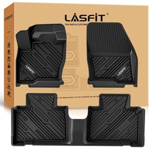 image:imageLASFIT Floor Mats for Ford F250 F350 F450 20172026 Regular Cab Front Bench Seat Not Fit Row Bucket Seating Vinly Floor Super Duty All Weather Protector TPE Car Floor Liner only 1st 1pcs Black10 Edge 1524  2Rows