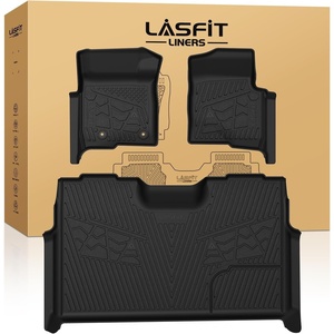 image:imageLASFIT Floor Mats for Ford F250 F350 F450 20172026 Regular Cab Front Bench Seat Not Fit Row Bucket Seating Vinly Floor Super Duty All Weather Protector TPE Car Floor Liner only 1st 1pcs Black1 F150 SuperCrew 1114  2Rows Carpet Floor