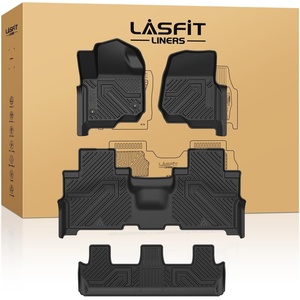 image:imageLASFIT Floor Mats for Ford F250 F350 F450 20172026 Regular Cab Front Bench Seat Not Fit Row Bucket Seating Vinly Floor Super Duty All Weather Protector TPE Car Floor Liner only 1st 1pcs Black8 Expedition 8seat 2124  3Rows