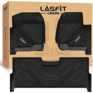 image:imageLASFIT Floor Mats for Ford F250 F350 F450 20172026 Regular Cab Front Bench Seat Not Fit Row Bucket Seating Vinly Floor Super Duty All Weather Protector TPE Car Floor Liner only 1st 1pcs Black2 SuperDuty Crew CabBucket Seat 1726  2Rows with FF Storage